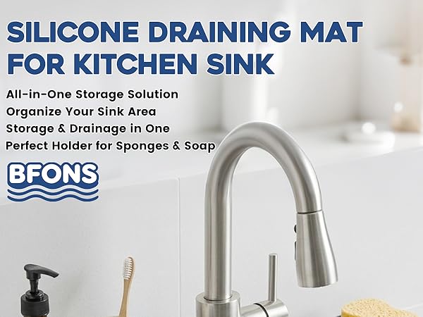 Silicone Faucet Mat Drip Catcher Drying Tray Mat Dish Kitchen Accessories Sink Splash Guard