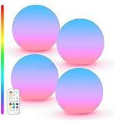 LOFTEK LED Ball Light, Multi-Color Rechargeable Night Lights, 3-inch RGB Ball Mood Lighting, Wate...