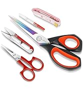 Asdirne Fabric Scissors Bundle, Sewing Scissors with Titanium Coated Blades and Comfortable Soft ...