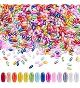 PH PandaHall 2520pcs Rice Shape Beads, 14 Colors Imitation Pearl Beads 8x4mm ABS Plastic Craft Be...