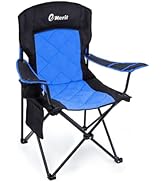 EMERIT Oversized Padded Camping Chair, 350LB Heavy Duty Quad Fold Chair with Arms, Collapsible Ou...