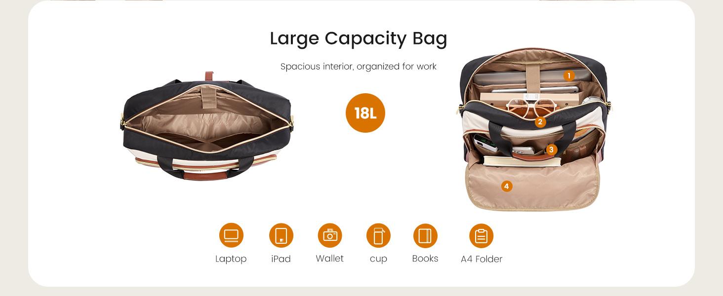 LOVEVOOK Laptop Briefcase for Women, Computer Messenger Shoulder Bags