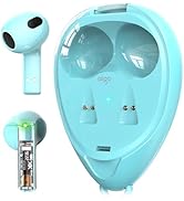 aigo True Wireless Earbuds with Transparent Case and Neck Lanyard, Bluetooth 5.4 Headphones with ...