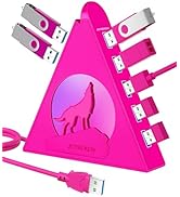 7-Port USB 3.0 Hub, JoyReken RGB USB Hub with RGB Night Light and 2ft/0.6m Long Cable,USB Hub 3.0...