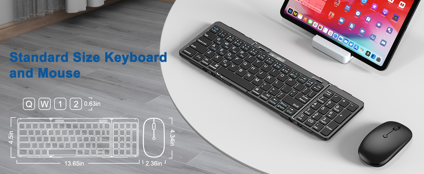 stabdard size keyboard and mouse