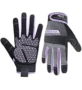 HANDLANDY Women Safety Work Gloves Utility Touch Screen Working Grip Glove for Yardwork Gardening...