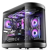 AsiaHorse Perseus ATX PC Case Dual Chamber 180° Full View Tempered Glass Gaming PC Case with Type...