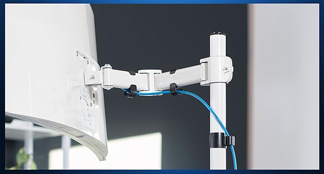 Cable routing on extra tall monitor mount