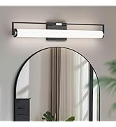 Modern Black Vanity Light Fixtures for Bathroom, 25.2 inch LED Wall Mounted Light Over Mirror, 20...