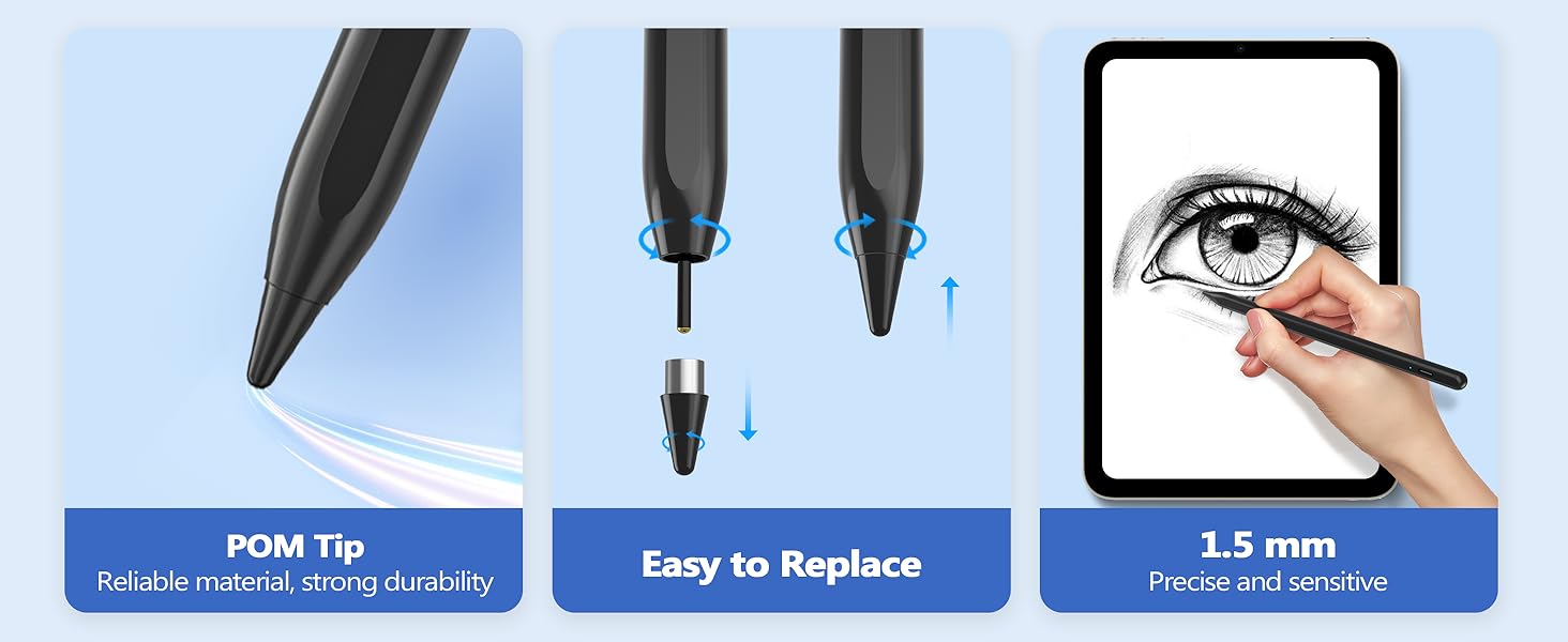 Stylus Pen, Stylist Compatible for iOS/Android Touchscreens/Phones, Rechargeable Stylus Pen