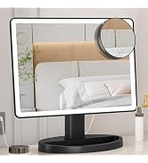 FUNTOUCH Large Lighted Makeup Mirror with Lights, 3 Color Lighting Modes Light Up Mirror with 88 ...