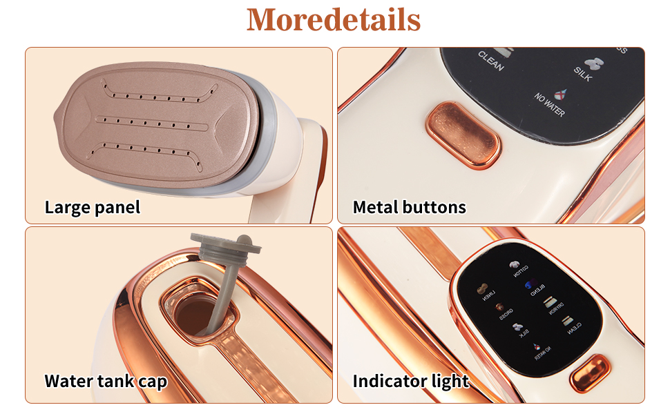 Precision Design – Large panel, metal buttons, water tank cap and LED indicator.