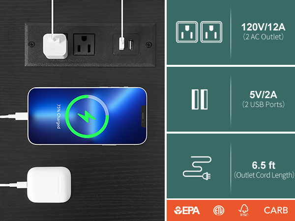 night stand with Charging Station