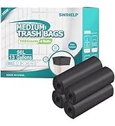 SWIHELP Tall Kitchen Trash Bags 13 Gallon Garbage Bags 50 Liters Plastic Trash Can Liners Waste B...