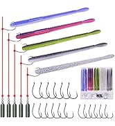 Drop Shot Baits Finesse Fishing Worms for Bass Fishing Soft Plastic Worms Drop Shot Rig Rubber Wo...