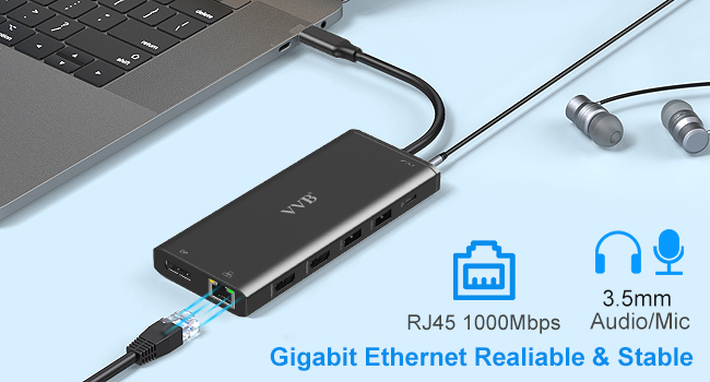 monitor hub thunderbolt 3 4 dock dongle displayport two hdmi adapter