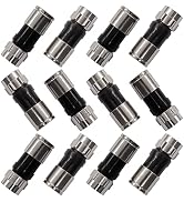 mxuteuk 12PCS RG6 Compression Connectors F Type Coax Connector with Waterproof Seal Ring G024-BK