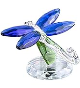 H&amp;D HYALINE &amp; DORA Crystal Glass Animals Figurine, Blue Standing Dragonfly,Gift Boxed