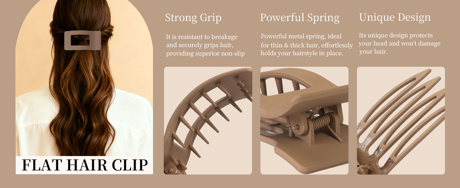 flat claw clips for women