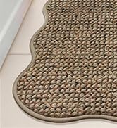 JSEI Scalloped Kitchen Rugs and Mats 2PCS, Kitchen Mats for Floor, Non-Slip Washable Kitchen Runn...