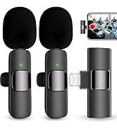 Professional Wireless Microphone for iPhone, iPad, Cordless Lavalier Lapel Omnidirectional Conden...