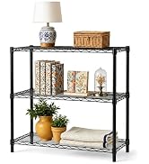 American Dream Adjustable 3 Shelves Heavy Duty Steel Rack -Black