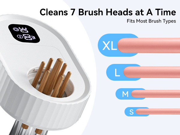 Cleans 7 Brush Heads at A Time