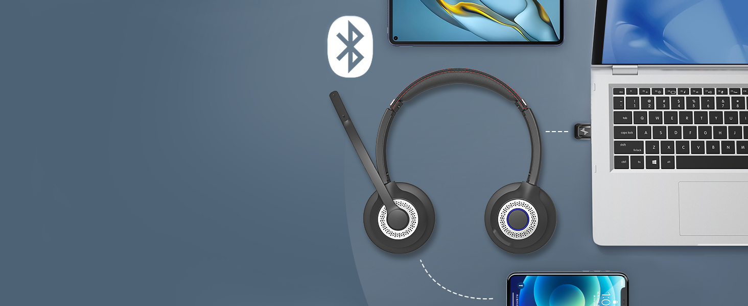 bluetooth headset with microphone for pc