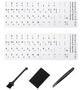 Korean Keyboard Stickers[5 in 1],Korean-English Keyboard Letter Replacement Sticker Black Letter/...