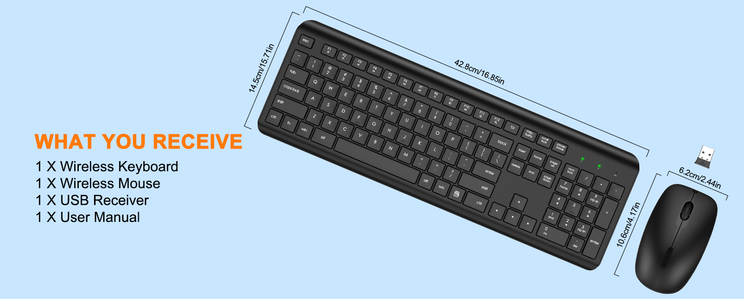wireless keyboard and mouse Silent 2.4GHz Cordless Keyboard Mouse Combo for