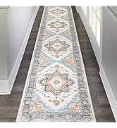 Pauwer Hallway Runner Rug 2x10, Long Washable Kitchen Rugs Runner, Farmhouse Vintage Medallion Ar...