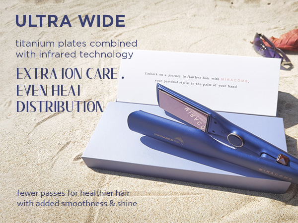 MIRACOMB infrared titanium flat iron hair straightener 1.75