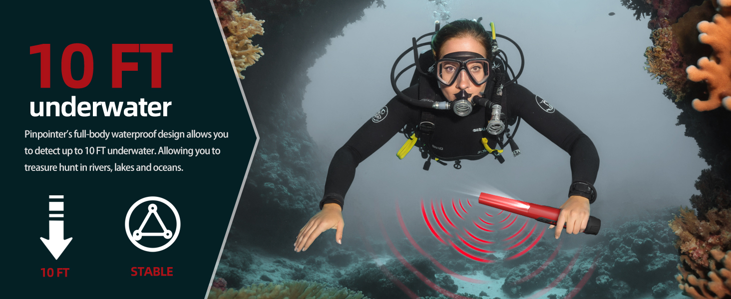 IP68 full-body waterproof Underwater Metal Detector