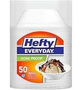 Hefty Everyday Soak-Proof Foam Bowls, 12 Ounce, 50 Count