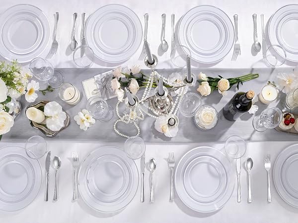 Silver Dinnerware Set