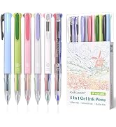 Four Candies 6 PCS Multicolor Pen, 0.5mm Colored Gel Pens, 4-in-1 Multicolor Gel Ink Pens, 18 Col...