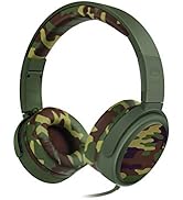 RockPapa Camo Wired On-Ear Headphones with Microphone, Lightweight Foldable Stereo Bass Headphone...