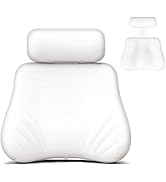 Silicone Bath Pillow, Upgraded Bath Pillows for Tub, Adjustable Height Bathtub Pillow for Head an...