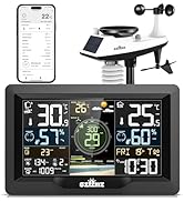WiFi Weather Station 7-in-1 with TUYA APP, Weather Stations Wireless Indoor Outdoor with Rain Gau...