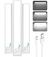 12'' Under Cabinet Lights, 2500mAh LED Battery Operated Rechargeable Motion Sensor Lights Indoor,...