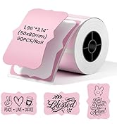 Phomemo Labels- Pink Fancy Shape Label Sticker, 1.96" x 3.14" Self-Adhesive Thermal Labels for M1...