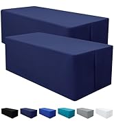 homing 2 Packs Rectangle Fitted Tablecloth, 6 Foot Washable Fabric Table Cloth, Waterproof Polyes...