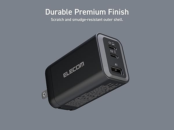 Elecom Wall Charger 65 watt 3 Port