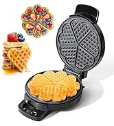 UVFAST Heart Waffle Maker, Heart Shaped Waffle Iron 5 Slices, Mini Waffle Makers with 8'' Non-sti...