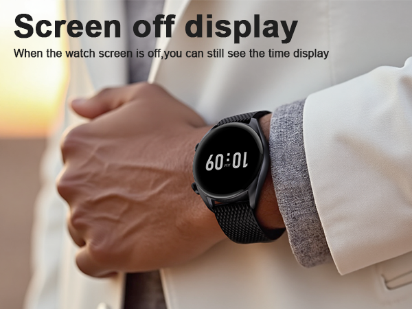 When the watch screen is off, you can still see the time display
