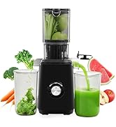 Newbulig Cold Press Juicer Machines, Masticating Juicer with High Juice Yield, Reverse Function, ...