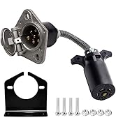 CARROFIX 7 RV Blade Plug to 7 Way Pin Type Trailer Electrical Adapter Connector with Mounting Bra...