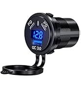 Thlevel 12V Type C USB Outlet 45W PD and 18W QC3.0 Quick Car Charger Socket with Voltmeter Switch...