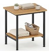 NOMISPADVIC Small Outdoor Side Table with Storage, for Garden, Brown | Outdoor End Tables for Pat...