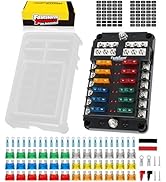 FASTSTORM 12 Way Fuse Block, Fuse Blocks 12 Volt Automotive with LED Indicator Water Resistant Ma...